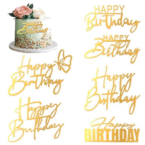 6 Stück Gold Happy Birthday Tortendeko, Cake Topper Happy Birthday Acryl Cake Topper Geburtstag Doppelseitige Glitzerbuchstaben für Party Kuchen Desserts 6 Stück Gold Happy Birthday Tortendeko, Cake Topper Happy Birthday Acryl Cake Topper Geburtstag Doppelseitige Glitzerbuchstaben für Party Kuchen Desserts von Xthrotsenk
