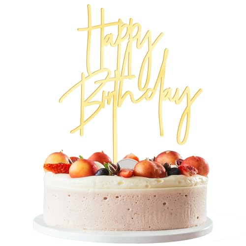 Gold Happy Birthday Tortendeko Geburtstag Cake Topper Happy Birthday Cake Topper zum Geburtstag für Männer, Frauen, Jungen und Mädchen Gold Happy Birthday Tortendeko Geburtstag Cake Topper Happy Birthday Cake Topper zum Geburtstag für Männer, Frauen, Jungen und Mädchen von Xthrotsenk