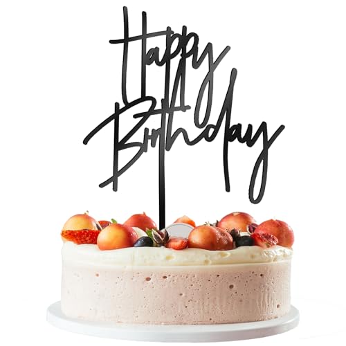 Schwarz Happy Birthday Tortendeko Geburtstag Cake Topper Happy Birthday Cake Topper zum Geburtstag für Männer, Frauen, Jungen und Mädchen Schwarz Happy Birthday Tortendeko Geburtstag Cake Topper Happy Birthday Cake Topper zum Geburtstag für Männer, Frauen, Jungen und Mädchen von Xthrotsenk