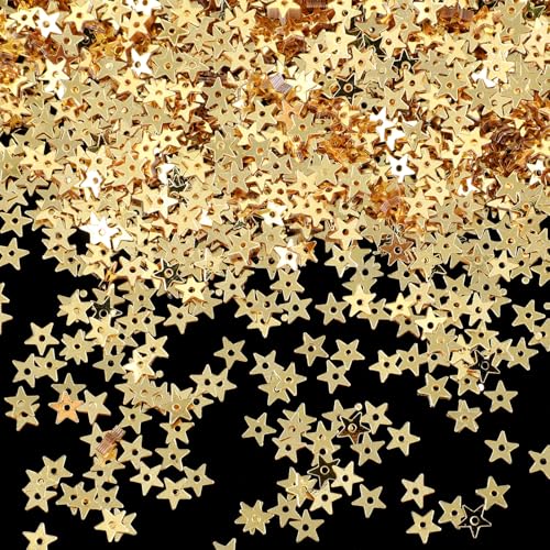 Aufnäher Sterne Konfetti Stern-Pailletten zum Aufnähen Gold Tischdeko Geburtstag Deko Streusterne Glitzersterne Gold Stern Streudeko Weihnachten Tischdeko mit Löchern Schmuck Heimdekoration Aufnäher Sterne Konfetti Stern-Pailletten zum Aufnähen Gold Tischdeko Geburtstag Deko Streusterne Glitzersterne Gold Stern Streudeko Weihnachten Tischdeko mit Löchern Schmuck Heimdekoration von Xthrotsenk
