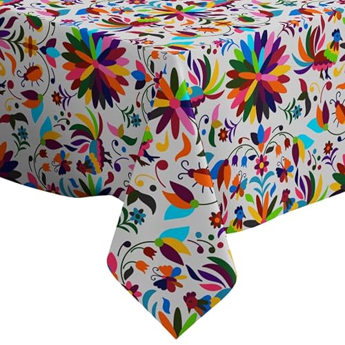 Mexikanisches Otomi-Stil Muster – Rechteckige Leinen-Tischdecke (150 x 210 cm) waschbare dekorative Tischdecke von Xtremepads