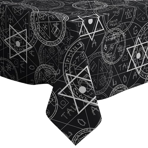 Mystic Okkulte Symbole Muster - Rechteckige Leinen-Tischdecke (130 x 180 cm) waschbare dekorative Tischdecke von Xtremepads