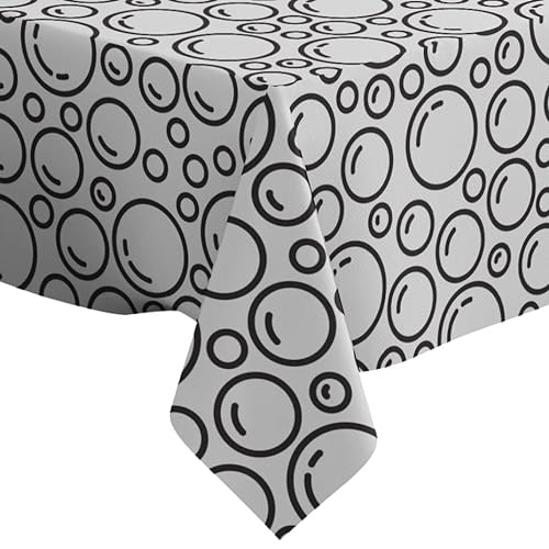 Xtremepads Seifenblasen Isoliertes Muster - Quadratische Leinen-Tischdecke (150 x 150 cm) waschbare dekorative Tischdecke von Xtremepads