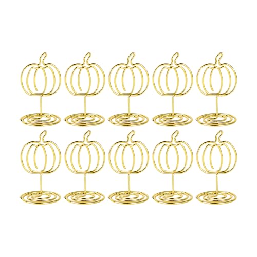10 Stück Kürbis-Form Metall Namenskartenhalter Bild Memos Clip für Foto Lebensmittel Schilder Memos Notiz Thanksgiving Supplies Metall Namenskartenständer von XuQiZZpp