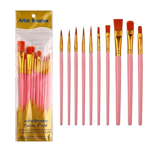 10-teiliges Acryl-Pinsel-Set, Malerei, Kunstzubehör für Aquarell, Gouache, Acrylfarben, Nylonhaar, Aquarellmalerei 10-teiliges Acryl-Pinsel-Set, Malerei, Kunstzubehör für Aquarell, Gouache, Acrylfarben, Nylonhaar, Aquarellmalerei von XuQiZZpp