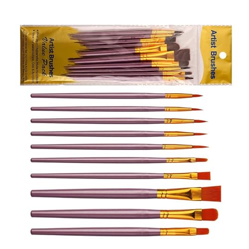 10-teiliges Acryl-Pinsel-Set, Malerei, Kunstzubehör für Aquarell, Gouache, Acrylfarben, Nylonhaar, Aquarellmalerei 10-teiliges Acryl-Pinsel-Set, Malerei, Kunstzubehör für Aquarell, Gouache, Acrylfarben, Nylonhaar, Aquarellmalerei von XuQiZZpp