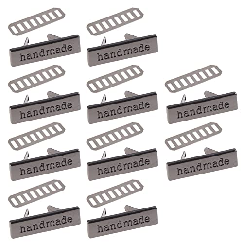 Handgefertigte Metall-Etiketten für Kleidung, Jeans, Schuhe, Taschen, Kleidung, rechteckig, handgefertigt, bedruckt, Nähen, Handwerk, 10 Stück Handgefertigte Metall-Etiketten für Kleidung, Jeans, Schuhe, Taschen, Kleidung, rechteckig, handgefertigt, bedruckt, Nähen, Handwerk, 10 Stück von XuQiZZpp