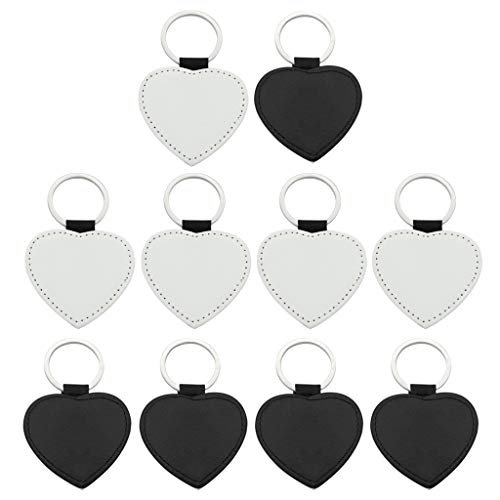 Herz-Schlüsselanhänger, rund, Sublimation, Wärmeübertragung, Schlüsselanhänger, Auto, für Lederschmuck, Char-Kette, Armbänder, Silikon, 10 Stück von XuQiZZpp