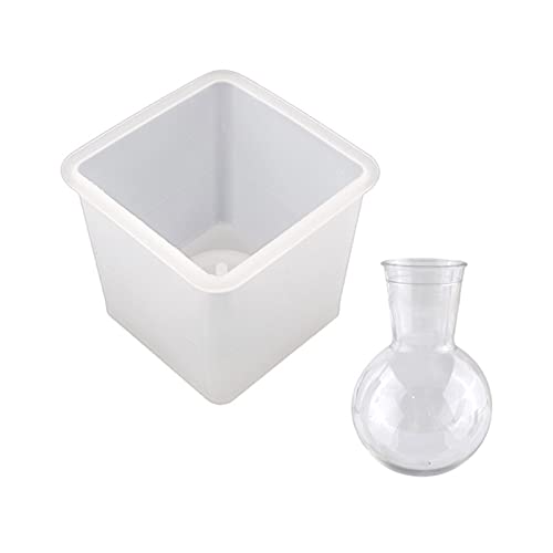 Runde Harzform für Pflanzen-Anzuchtstation, Übertopf, Epoxidharz für Hydrokultur, Heimdekoration, Vase, Silikon-Set, Silikon-Pflanzgefäßform, extra groß, kommerzielle Blumentopf-Formen von XuQiZZpp