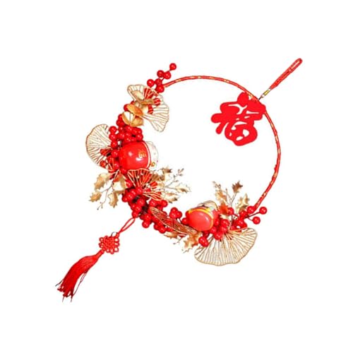Runder chinesischer Neujahrskranz mit Beeren, 40 cm Girlanden für Innen- und Außenbereich, hängende Tür, Veranda, Fensterdekoration Runder chinesischer Neujahrskranz mit Beeren, 40 cm Girlanden für Innen- und Außenbereich, hängende Tür, Veranda, Fensterdekoration von XuQiZZpp