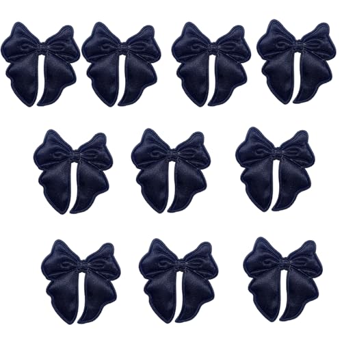 XuQiZZpp 10 Stück doppelseitige Schleifen-Aufnäher, bestickt, Schleifen, Applikationen für Taschen, Kleidung, Haarspangen, Dekoration von XuQiZZpp