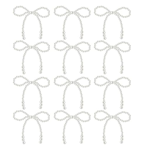 XuQiZZpp 12 Stück künstliche Perlen Schleife Kuchen Topper Hochzeit Kuchen Dekoration für Hochzeit Geburtstag Kuchen Dekoration Supplies von XuQiZZpp