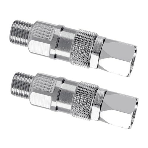 XuQiZZpp 2 Stück Edelstahl 360 rotierendes Gelenk für Airless-Sprühschlauch 1/4 Zoll Gewindeanschlüsse Spritzpistolen Zubehör XuQiZZpp 2 Stück Edelstahl 360 rotierendes Gelenk für Airless-Sprühschlauch 1/4 Zoll Gewindeanschlüsse Spritzpistolen Zubehör von XuQiZZpp