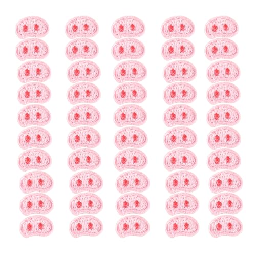 XuQiZZpp 50 Stück bestickte Schweine-Nasen-Flicken zum Aufbügeln auf kleine Reparaturflicken zum Aufnähen auf Applikationen für Kleidung Tasche von XuQiZZpp