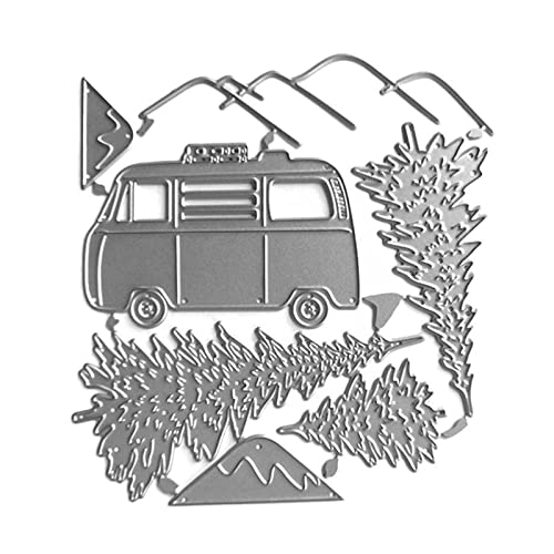 XuQiZZpp Auto- und Baum-Stanzformen mit Weihnachtsmotiven, Prägeschablone für Scrapbooking, Album, Weihnachtskartenherstellung von XuQiZZpp