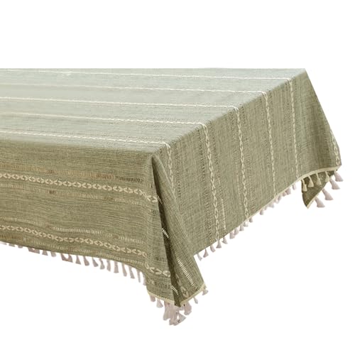 XuQiZZpp Dekorative Baumwoll-Leinen-Tischdeckenstreifen, Jacquard-Muster, stabil, lichtbeständig, Heimdekoration von XuQiZZpp