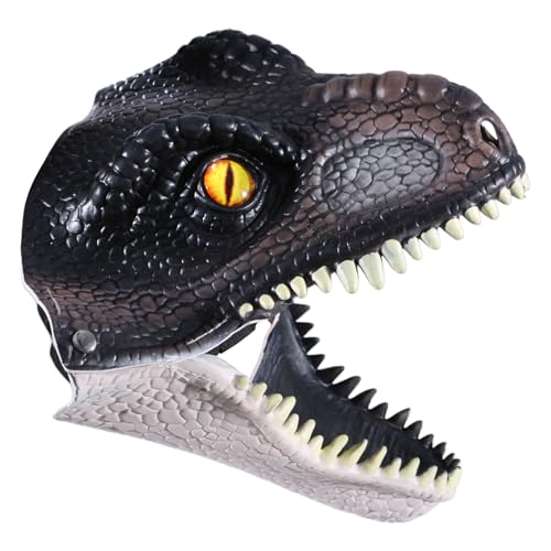 XuQiZZpp Dinosaurier-Tyrannosaurus für Kopf mit beweglichem Kiefer, Neuheit, Halloween, Jurassic Tier, Latex XuQiZZpp Dinosaurier-Tyrannosaurus für Kopf mit beweglichem Kiefer, Neuheit, Halloween, Jurassic Tier, Latex von XuQiZZpp