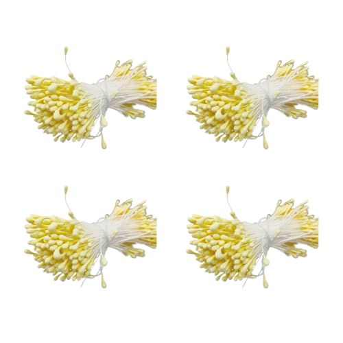 XuQiZZpp Doppelköpfige matte Blumen-Staubblätter 1050–1600 Stück, 2 mm, künstliche Blumen-Staubblätter für Kunst, Handwerk, Hochzeitsdekoration von XuQiZZpp