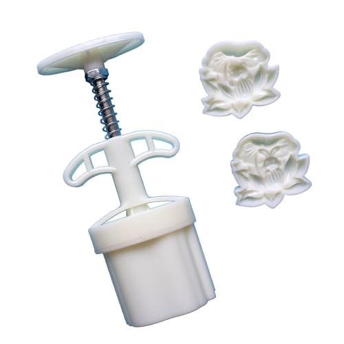 XuQiZZpp Mondkuchenstempel in Blumenform, 50 g Kapazität, effektive ABS-Form für handgemachtes Gebäck und Süßwaren von XuQiZZpp