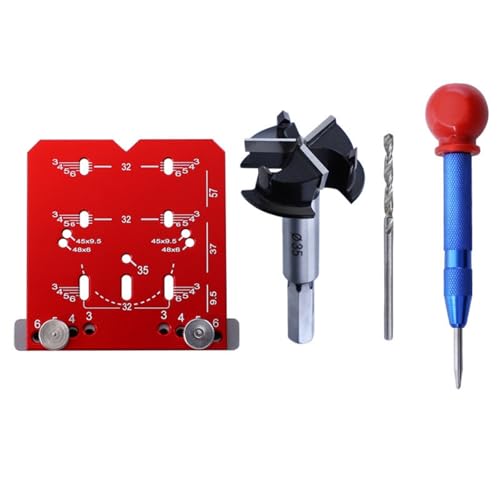 XuQiZZpp Multifunktionales rotes 35 mm präzises Scharnier-Schablonen-Werkzeug für Schränke, Türen, hohe Haltbarkeit, Aluminiumkonstruktion XuQiZZpp Multifunktionales rotes 35 mm präzises Scharnier-Schablonen-Werkzeug für Schränke, Türen, hohe Haltbarkeit, Aluminiumkonstruktion von XuQiZZpp