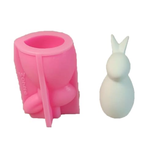 XuQiZZpp Silikonform mit langen Ohren und Hasen, Epoxidharz, für Kerzen, Seife, Fondant, Süßigkeiten, Schokolade von XuQiZZpp
