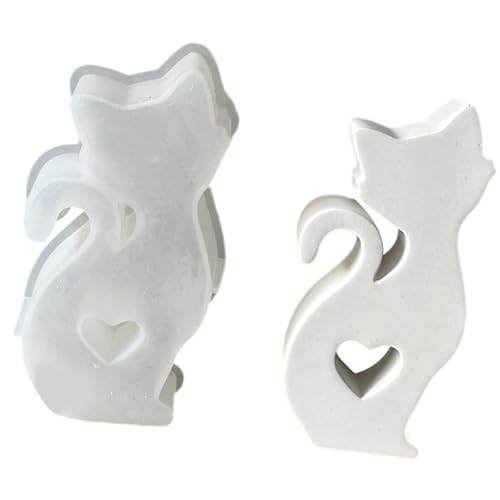 XuQiZZpp Silikonform zum Basteln von ausgehöhlten Herzen, Katzen, Skulptur, Gießharze, Form für Seife, Aromatherapien, Kerzenherstellung XuQiZZpp Silikonform zum Basteln von ausgehöhlten Herzen, Katzen, Skulptur, Gießharze, Form für Seife, Aromatherapien, Kerzenherstellung von XuQiZZpp