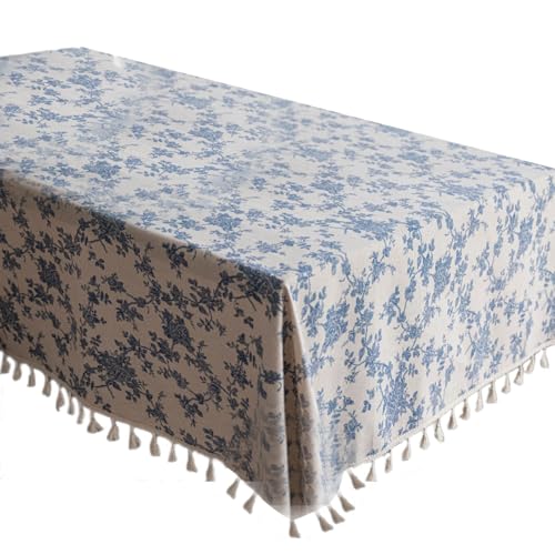 XuQiZZpp Tischdecke mit traditionellem Keramik-Muster, Baumwollmischung, große Bankette, einfache Esszimmer-Dekoration von XuQiZZpp