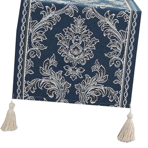 XuQiZZpp Tischläufer mit Quastenbesatz, dekorative Polyester-Tischdecke für Küche, Esstisch, Dekoration von XuQiZZpp