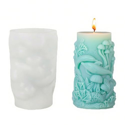 XuQiZZpp Zylinder-Silikonformen mit Meerestier-Motiv, Silikon-Kerzenformen für Epoxidharz, Kerzen, Seife, Gips, Dekoration XuQiZZpp Zylinder-Silikonformen mit Meerestier-Motiv, Silikon-Kerzenformen für Epoxidharz, Kerzen, Seife, Gips, Dekoration von XuQiZZpp