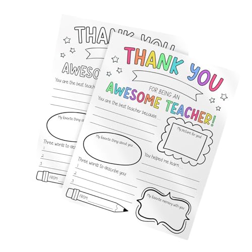 1. Set mit 3 personalisierbaren Lehrer-Wertschätzungs-Malpostern mit Schreibaufforderungen, Bastelaktivität für Klassenzimmer, Geschenke, Kinder, Klassenzimmer, Dankeskarten-Set 1. Set mit 3 personalisierbaren Lehrer-Wertschätzungs-Malpostern mit Schreibaufforderungen, Bastelaktivität für Klassenzimmer, Geschenke, Kinder, Klassenzimmer, Dankeskarten-Set von Xuancai