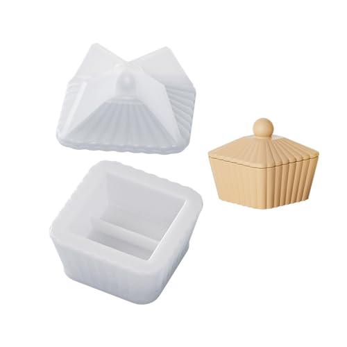 Aufbewahrungsbox aus Silikon, gestreift, trapezförmig, Schmuckkästchen, Epoxidharz-Formen, Heimwerken, Gipsglas, Heimdekoration von Xuancai