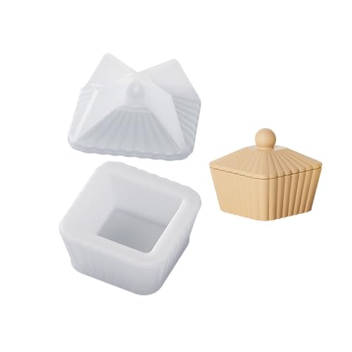 Aufbewahrungsbox aus Silikon, gestreift, trapezförmig, Schmuckkästchen, Epoxidharz-Formen, Heimwerken, Gipsglas, Heimdekoration von Xuancai
