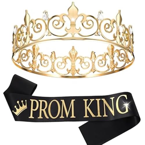 Ballkönigskronen und Geburtstagsschärpen für Geburtstagsfeier, Strasssteine, Kronen und Schärpen für Bräutigam, Party-Requisiten, Versorgung, Tanzdarsteller, Prom King Black Gold, Einheitsgröße Ballkönigskronen und Geburtstagsschärpen für Geburtstagsfeier, Strasssteine, Kronen und Schärpen für Bräutigam, Party-Requisiten, Versorgung, Tanzdarsteller, Prom King Black Gold, Einheitsgröße von Xuancai