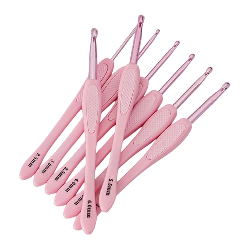 Häkelnadeln mit ergonomischem Griff, ergonomische Häkelnadeln, langer Griff, Haken für Anfänger, Hobbyisten, 2,5 mm - 6 mm, einfach zu bedienende Nadel, 8 Stück von Xuancai