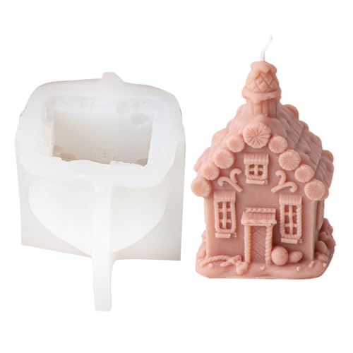 Hausform-Formen, Weihnachtshäuser, Silikon, Ornament-Formen, Epoxidharz, Gips, Hausform, Silikon, Weihnachten, handgefertigte Gussteile von Xuancai