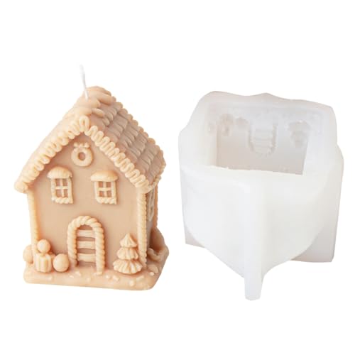 Hausform-Formen, Weihnachtshäuser, Silikon, Ornament-Formen, Epoxidharz, Gips, Hausform, Silikon, Weihnachten, handgefertigte Gussteile von Xuancai