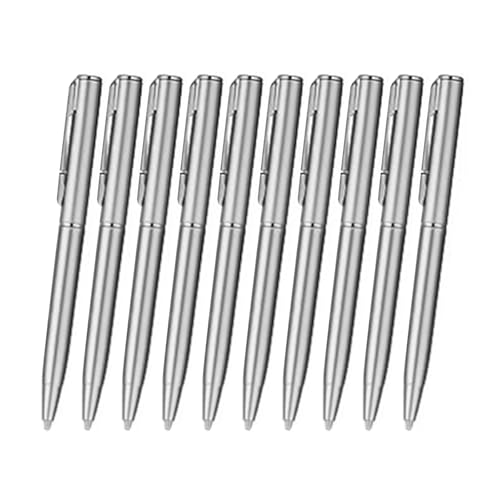 Metall-Kugelschreiber, Drehbar zum Öffnen/Schließen, für Studenten, Lehrer, Büro, Unterschrift, 1,0 mm Spitze, leicht, feine Spitze, 10 Stück Metall-Kugelschreiber, Drehbar zum Öffnen/Schließen, für Studenten, Lehrer, Büro, Unterschrift, 1,0 mm Spitze, leicht, feine Spitze, 10 Stück von Xuancai