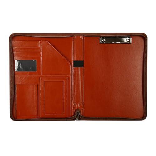 Multifunktionale Konferenzmappe mit Reißverschluss, Leder, Business-Dateimappe mit Tasche, Kartenhalter, Stiftschlitz, Klemmbrett, multifunktionaler Organizer von Xuancai