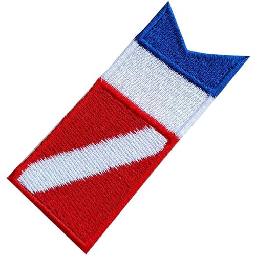Scubas Diver Down Bestickte Patches Praktische Flaggen Patches Besticktes Taucherabzeichen für Rucksäcke Hut von Xuancai