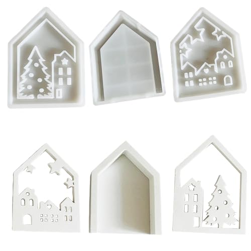Silikonformen in Hausform für Epoxidharz, Teelichthalter, Silikon-Kerzenständer-Formen für Halter, Dekoration, 3 Stück Silikonformen in Hausform für Epoxidharz, Teelichthalter, Silikon-Kerzenständer-Formen für Halter, Dekoration, 3 Stück von Xuancai