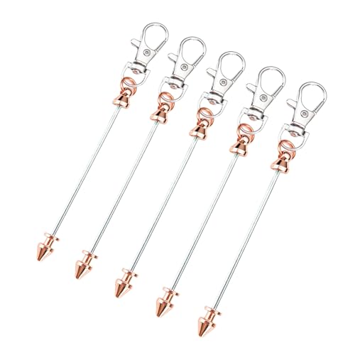 Xuancai 5-teiliges multifunktionales Perlenschlüssel-Set, Metallstruktur, modische Tasche und Schlüsseldekoration, Perlen-Schlüsselanhänger für Party von Xuancai