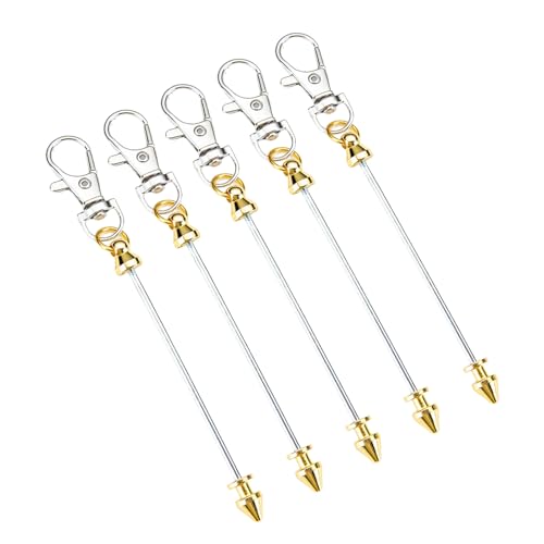 Xuancai 5-teiliges multifunktionales Perlenschlüssel-Set, Metallstruktur, modische Tasche und Schlüsseldekoration, Perlen-Schlüsselanhänger für Party von Xuancai