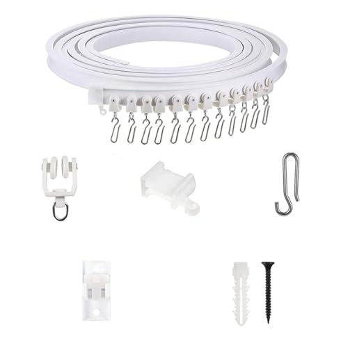 Xuancai Biegbare Mehrzweck-Vorhangschienen-Kits, flexible Deckenschiene mit Rollen, Set für Privatsphäre, Heimdekoration von Xuancai