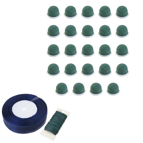 Xuancai Blumenblöcke für trockene und nasse Floristen, mit Bändern, stilvolles Ornament für Partytisch und Weinflaschen, Grün, 26 Stück Xuancai Blumenblöcke für trockene und nasse Floristen, mit Bändern, stilvolles Ornament für Partytisch und Weinflaschen, Grün, 26 Stück von Xuancai
