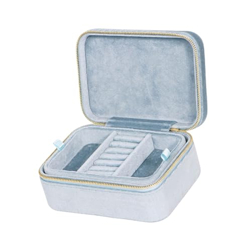 Xuancai Kleine Samt-Schmuck-Aufbewahrungsbox, doppellagig, elegante Schmuckschatulle, geeignet für die Organisation von Schmuckstücken im Innen- und Außenbereich Xuancai Kleine Samt-Schmuck-Aufbewahrungsbox, doppellagig, elegante Schmuckschatulle, geeignet für die Organisation von Schmuckstücken im Innen- und Außenbereich von Xuancai