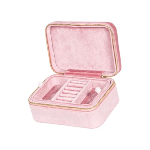 Xuancai Kleine Samt-Schmuck-Aufbewahrungsbox, doppellagig, elegante Schmuckschatulle, geeignet für die Organisation von Schmuckstücken im Innen- und Außenbereich Xuancai Kleine Samt-Schmuck-Aufbewahrungsbox, doppellagig, elegante Schmuckschatulle, geeignet für die Organisation von Schmuckstücken im Innen- und Außenbereich von Xuancai