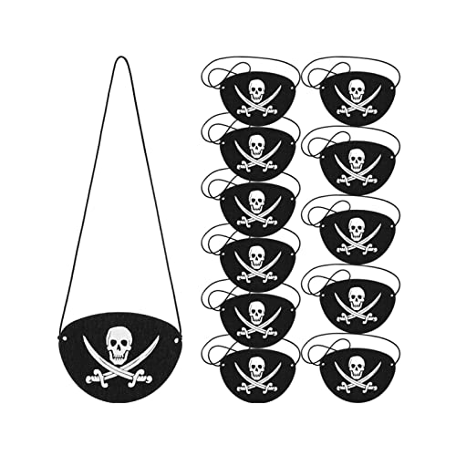 Xuancai Piraten-Augenklappen, Filz, Piratenauge, Totenkopfauge, Skelett, Kapitänsauge, Piratenauge, Piratenauge, Piratenauge, 12 Stück Xuancai Piraten-Augenklappen, Filz, Piratenauge, Totenkopfauge, Skelett, Kapitänsauge, Piratenauge, Piratenauge, Piratenauge, 12 Stück von Xuancai