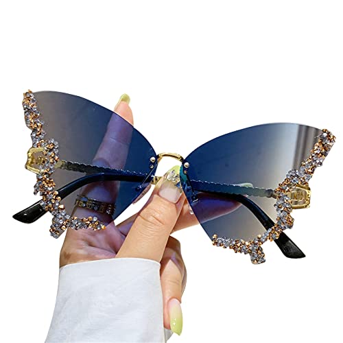 Xuancai Schmetterling Strass Katzenauge Frauen randlos kleines Gesicht Schmetterling Brille Strass Xuancai Schmetterling Strass Katzenauge Frauen randlos kleines Gesicht Schmetterling Brille Strass von Xuancai