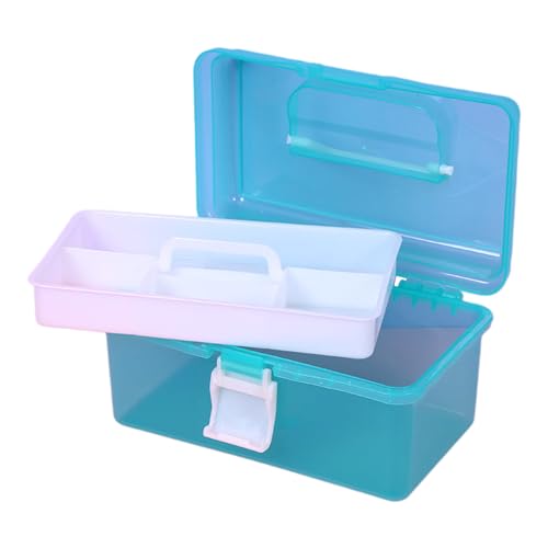 Xuancai Stapelbare Aufbewahrungsbox mit abnehmbarem Tablett, praktischer Spielzeugkoffer, Behälter für Näh- und Angelzubehör Xuancai Stapelbare Aufbewahrungsbox mit abnehmbarem Tablett, praktischer Spielzeugkoffer, Behälter für Näh- und Angelzubehör von Xuancai