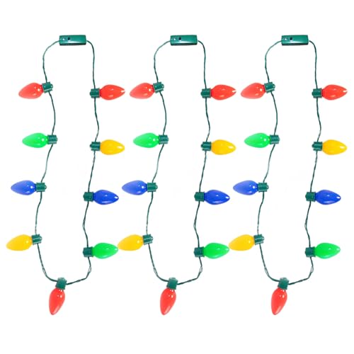 Xuancai Weihnachts-Halskette, bunte LED-Glühbirnen, Halsketten für Weihnachten, Party, Weihnachten, festliche Dekorationen von Xuancai